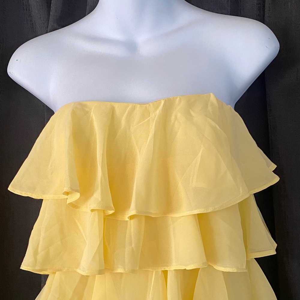 PrettyLittleThing Yellow Ruffle Mini Dress